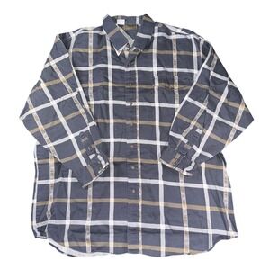 Roper Shirt Mens 4XL Black Gray Plaid Long Sleeve Western Button Up Big Tall